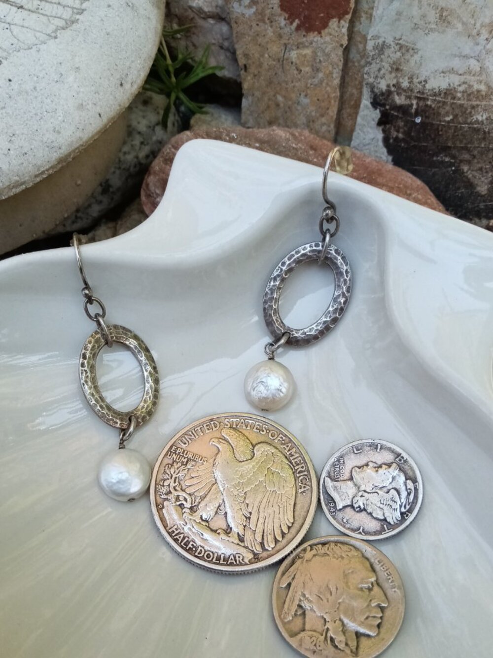 Silpada Sterling & Freshwater Pearl Earrings - Picture 3 of 6